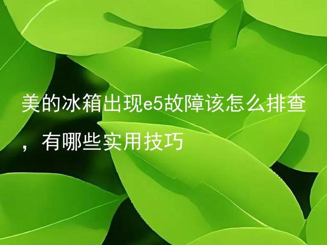 美的电冰箱出现e5故障,美的电冰箱出现e5故障怎么处理